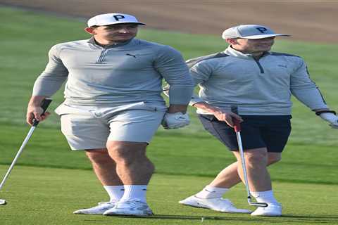 Five-a-side team sorted’ – Harry Maguire and Jordan Pickford link up with Lee Westwood at Dubai..