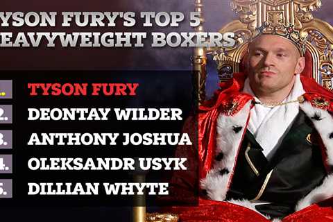 Tyson Fury ranks top five heavyweights and puts Wilder above Anthony Joshua after blockbuster bout..