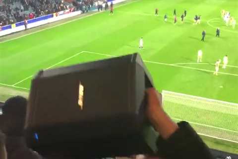 Watch Nottingham Forest fan sneak huge boom box into stadium to get entire away end dancing to ‘I..