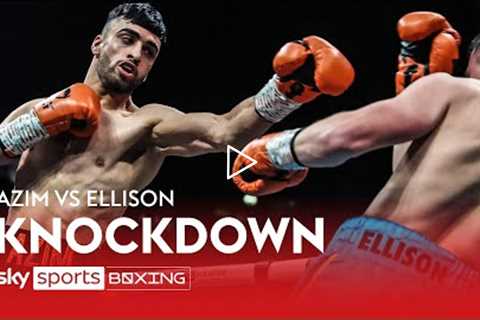 KNOCKDOWN! Adam Azim floors Jordan Ellison in third round of super-lightweight contest