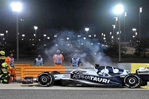 Pierre Gasly forced to abandon car at side of track as it sets on FIRE towards end of dramatic..