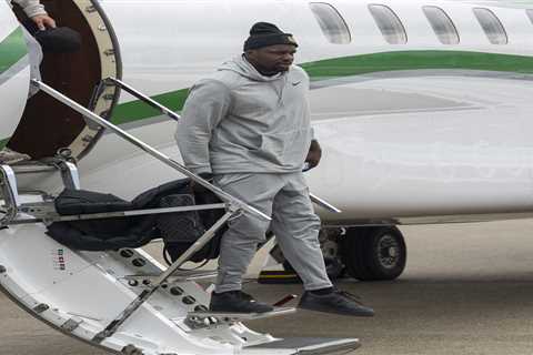 Dillian Whyte FINALLY lands in UK for Tyson Fury fight on private jet from Portugal training camp..