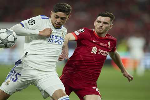 Federico Valverde jokes it’s ‘harder watching his son’ than marking Liverpool star Robertson in..