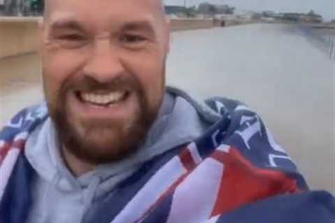 Watch Tyson Fury celebrate Platinum Jubilee with message to fans before run down Morecambe Bay..