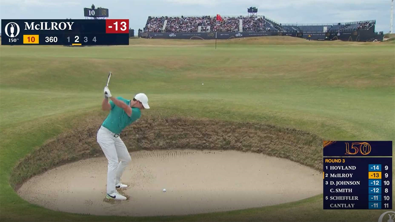 WATCH: Rory McIlroy holes epic bunker shot to take Open lead at St. Andrews
