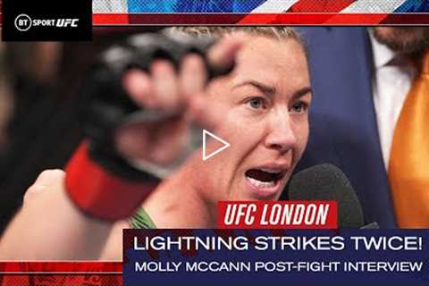 Lightning strikes twice Molly McCann on another incredible KO at UFC London  Post-Fight Interview