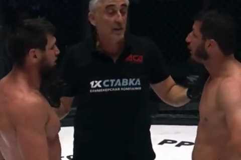 Watch moment MMA boss storms cage to disqualify fighters for INSANE reason to the delight of UFC..