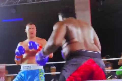 Watch Anthony Joshua’s rival Oleksandr Usyk sparring partner record ferocious knockout on Iranian..