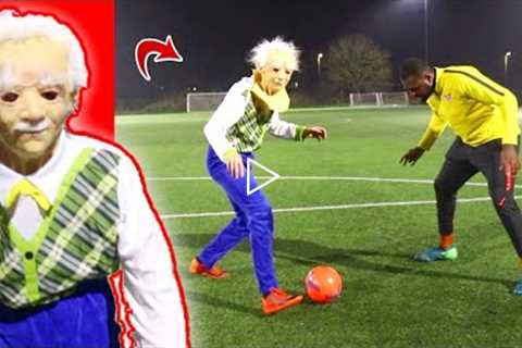 OLD MAN tries to play in a REAL FOOTBALL MATCH! (Soccer Skills Prank)