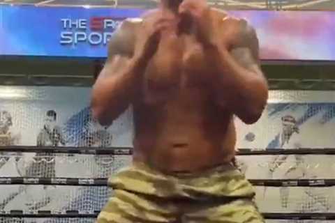 Fears for Anthony Joshua as Oleksandr Usyk training footage shows Ukrainian’s hench body..