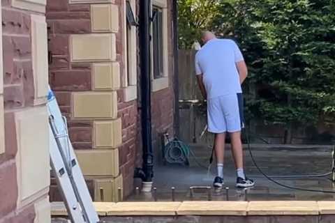 ‘If Carlsberg made husbands’ – Watch retired Tyson Fury pressure wash his driveway to leave wife..