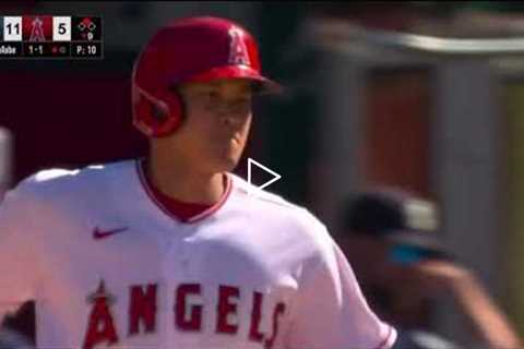 Shohei Ohtani with a Single,triple,& 2 Run Home Run! #mlb #baseball #shorts