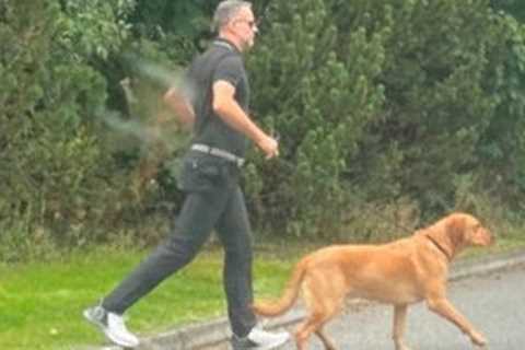 Ryan Giggs pictured out walking dog while awaiting verdicts from assault trial