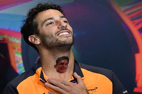 F1 star Daniel Ricciardo reveals bizarre ‘Lando Norris tattoo’ on his neck after losing bet with..