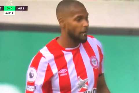 Fans all say the same thing as Rico Henry spits on himself TWICE in hilarious fail during Brentford ..