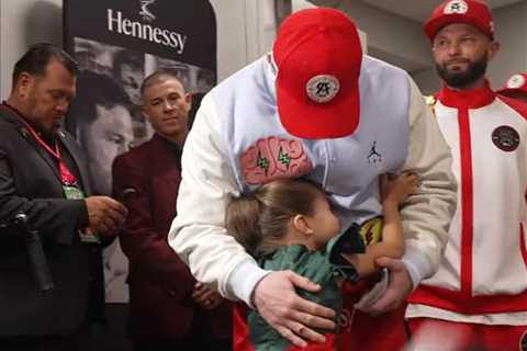 Watch adorable moment Canelo Alvarez’s daughter runs into boxing star’s changing room to celebrate..