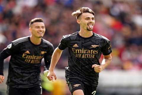 Watch Fabio Vieira net thunderbolt on full Arsenal debut at Brentford as fans all say the same thing