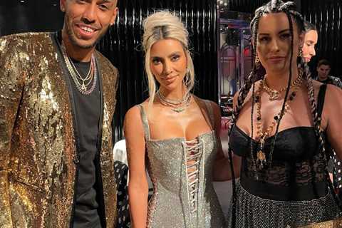 Pierre-Emerick Aubameyang hangs out with Kim Kardashian as Chelsea star and wife attend Dolce & ..