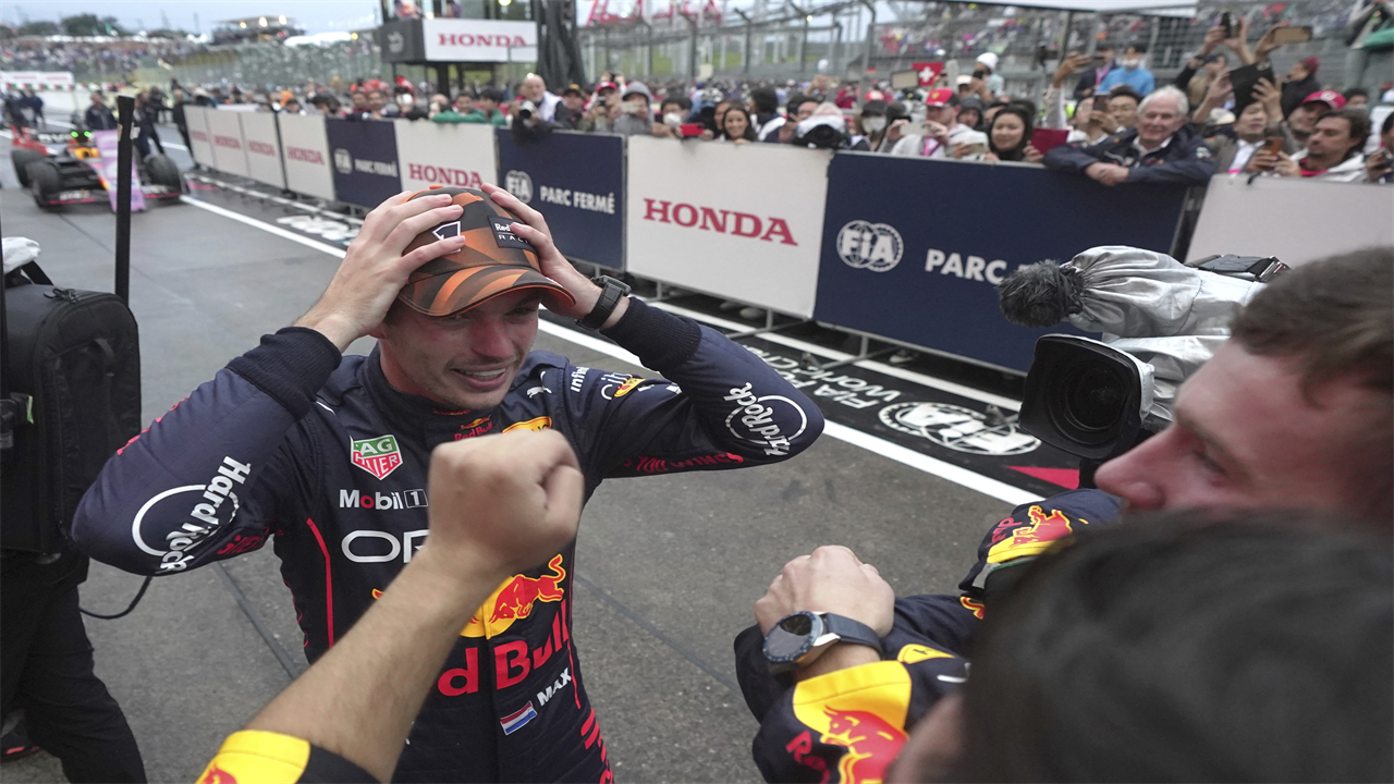 Watch bizarre moment Verstappen discovers he’s won F1 title sparking wild celebrations from girlfriend Kelly Piquet