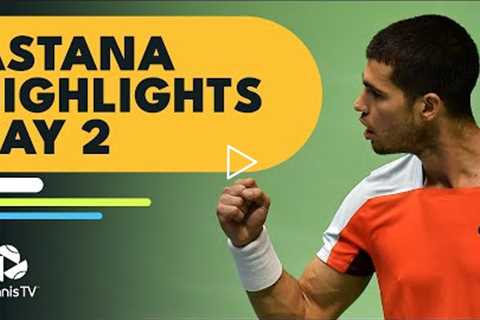 Alcaraz Faces Goffin; Medvedev, Tsitsipas & More Feature | Astana 2022 Highlights Day 2