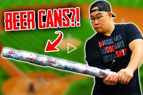 I Made A Baseball Bat Out of Beer Cans To Hit a Home Run?!