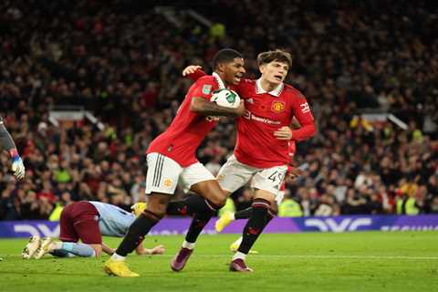 Man Utd 4 Aston Villa 2: Hosts twice fight from goal down in frantic second half to keep Carabao..