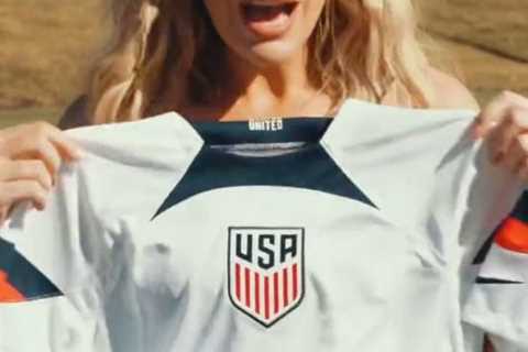 Paige Spiranac strips down to bra to show off USA’s kit ahead of World Cup clash with England..