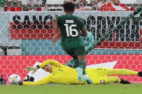 Watch ex-Arsenal star Wojciech Szczesny make stunning DOUBLE save from penalty to deny Saudia..