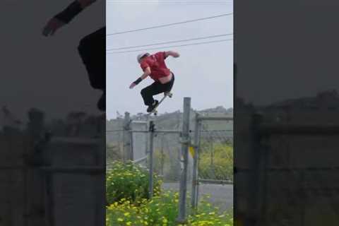 Skaters are known to hop fences, but this is next level. 📈🤯 #JakeWooten #BigSky #shorts