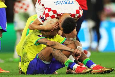 Watch touching moment Ivan Perisic’s son runs over to console Neymar after Brazil’s World Cup..