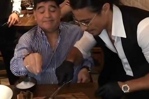 Watch as Maradona mocks Salt Bae’s trademark ‘sprinkle’ in chef’s face in cringy throwback video..