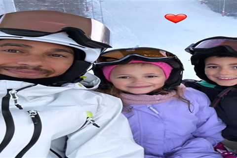 Lewis Hamilton plays Twister with his niece and nephew and brags ‘I won’ during skiing trip with..