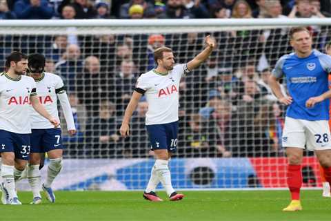 Tottenham 1 Portsmouth 0: Kane closes in on Greaves record as Spurs scrape past Football League’s..