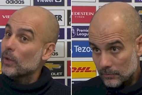 Tetchy Pep Guardiola says ‘we know where we play’ in Man Utd dig during interview