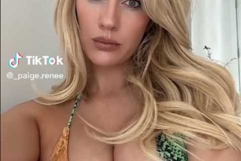 Busty Paige Spiranac shows off cleavage in bikini in cheeky TikTok video sending fans into meltdown