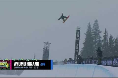 Ayumu Hirano 22 Foot 8 Inches High Air to Fakie in Superpipe at Dew Tour Copper 2023