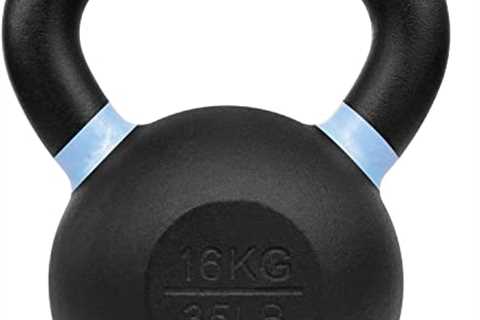 Yes4All Powder Coated Kettlebell Weights with Wide Handles  Flat Bottoms â 16kg/35lbs Cast Iron..