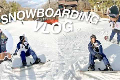 VLOG: adventurous day in my life, 1st time snowboarding with my boyfriend 🏂 *w/ go pro footage!*