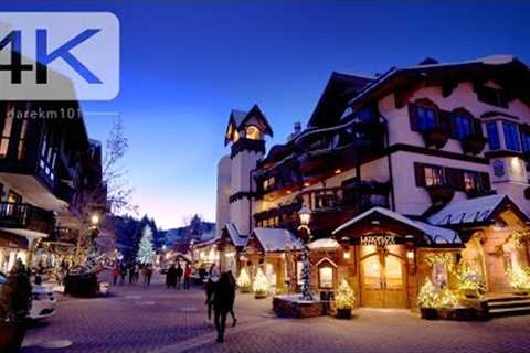 🏔Vail Colorado Virtual Tour - A cinematic walk through the famous ski town, a winter wonderland 4K