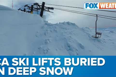 Massive Snowpack at California''s Skyline Bear Valley Ski Resort