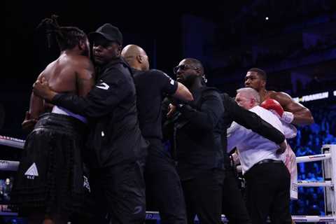 Anthony Joshua almost BRAWLS with Jermaine Franklin after winning fight as Tony Bellew is involved..