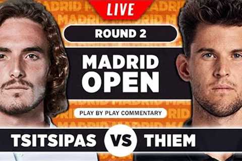 TSITSIPAS vs THIEM | ATP Madrid Open 2023 | Live Tennis Play-by-Play Stream