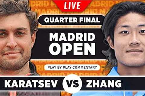 KARATSEV vs ZHANG | ATP Madrid Open 2023 Quarter Final | LIVE Tennis Play-by-Play Stream