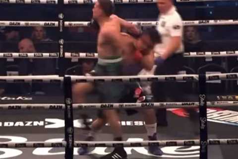 Watch shocking moment YouTuber Zuckles hits Halal Ham with illegal move on KSI undercard and is..