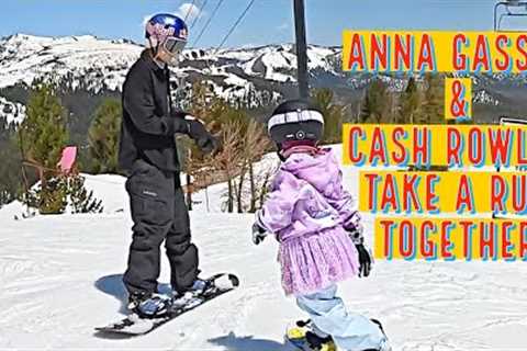 ANNA GASSER snowboards w/ 6 year old CASH ROWLEY