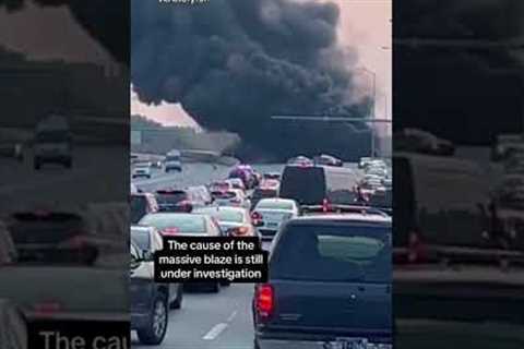 Section of I-95 in Philadelphia collapses after tanker truck fire #shorts