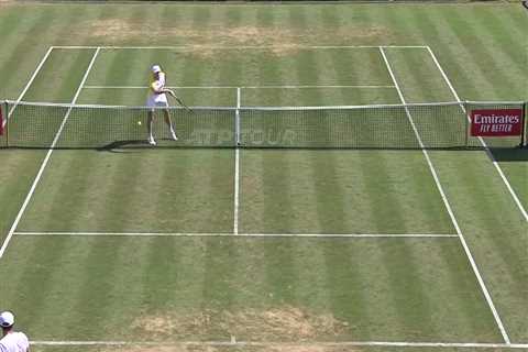 Watch tennis star hilariously miss ‘the easiest put away you’ll ever see’ with bizarre blunder at..