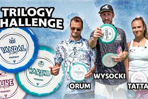 Three of the Worlds Best Disc Golfers Compete in a Trilogy Challenge! Ricky vs MattyO vs Kristin!