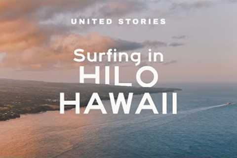 Surfing in Hilo, Hawaii