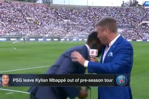 Terrifying moment ex-Premier League star Shaka Hislop collapses live on TV and ESPN co-host begs..